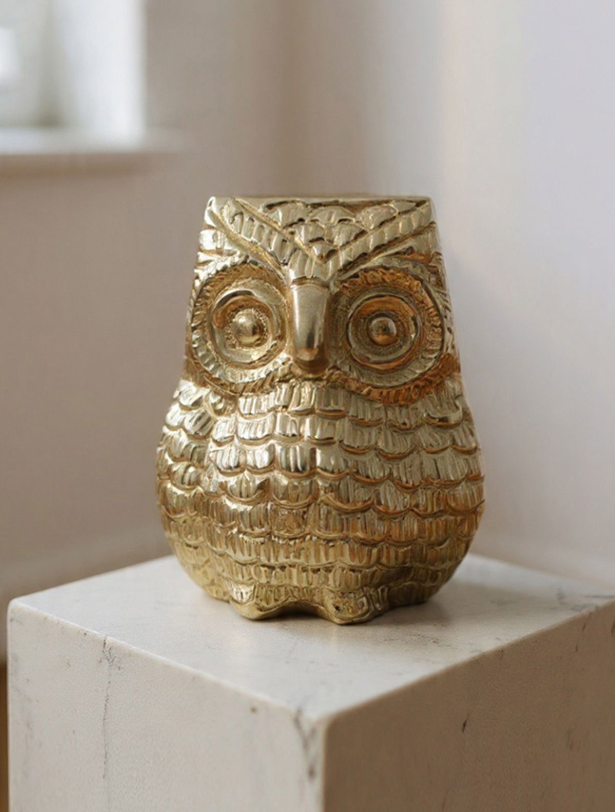  Mini Aura Owl – Brass Desk Accent