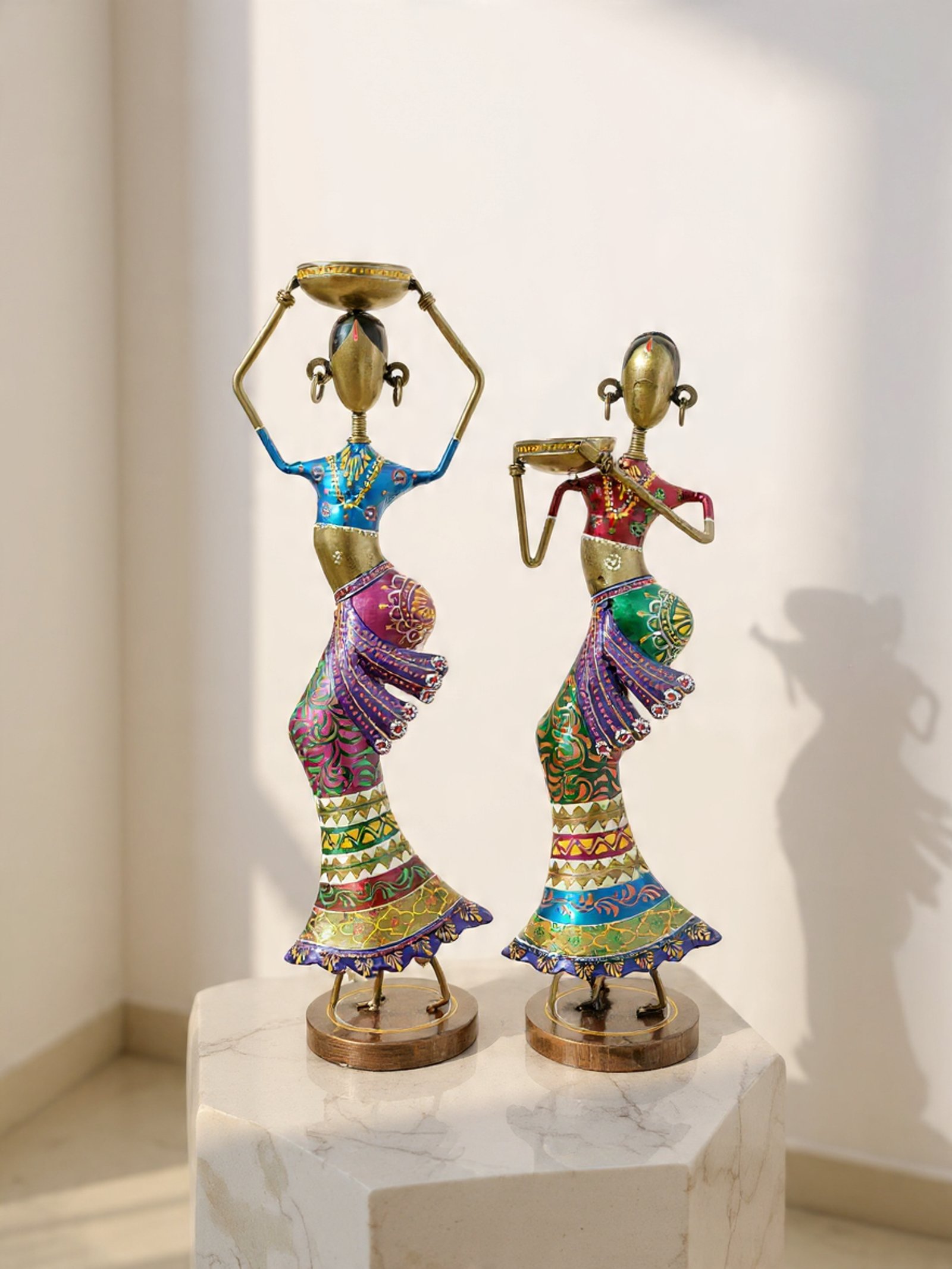 Desert Glow Lady Tealight Set – Iron Figurines (Set of 2)